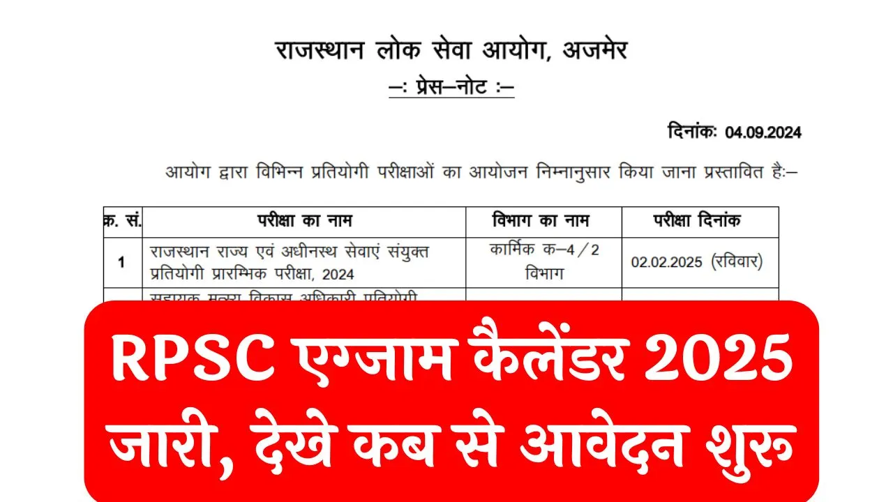 Rpsc New Calendar 2025 